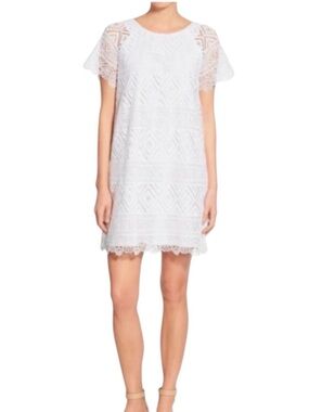 madewell embroidered linen-blend flutter-sleeve mini dress Embroidered Linen-Blend Flutter-Sleeve Mini Dress